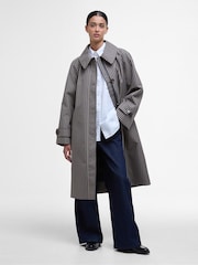 Barbour® Blue Nadine Checked Showerproof Car Coat - Image 2 of 6