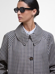 Barbour® Blue Nadine Checked Showerproof Car Coat - Image 4 of 6