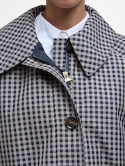 Barbour® Blue Nadine Checked Showerproof Car Coat - Image 5 of 6