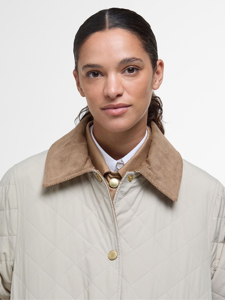 Barbour® Cream Corinne Quilt Jacket - Image 6 of 8