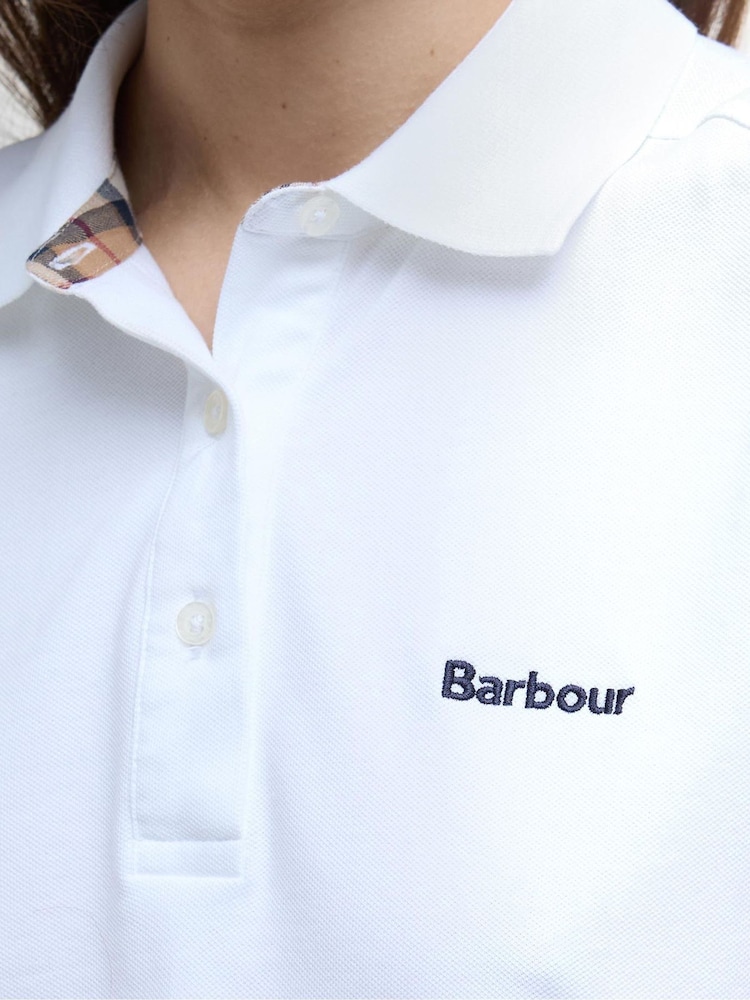 Barbour® White Bowford Sleeveless Polo Top - Image 4 of 6