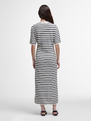Barbour® Blue 100% Cotton Isla Knitted Stripe Midi Dress - Image 2 of 6