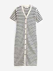 Barbour® Blue 100% Cotton Isla Knitted Stripe Midi Dress - Image 6 of 6