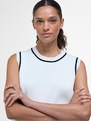 Barbour® White 100% Cotton Amy Sleeveless Knitted Vest - Image 4 of 8