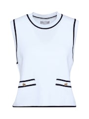 Barbour® White 100% Cotton Amy Sleeveless Knitted Vest - Image 7 of 8