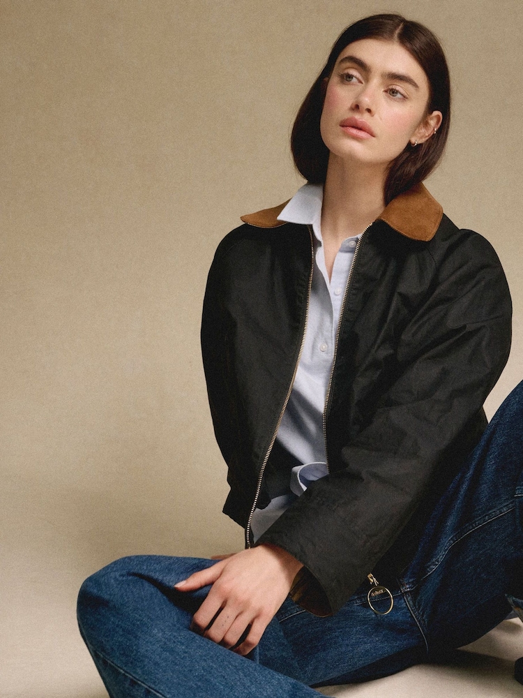 Barbour® Black 100% Cotton Catlin Showerproof Jacket - Image 1 of 6