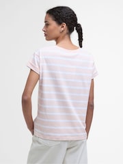 Barbour® Pink 100% Cotton Otterburn Stripe T-Shirt - Image 2 of 6