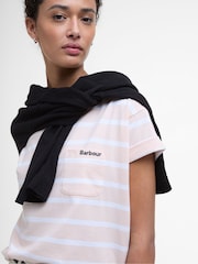 Barbour® Pink 100% Cotton Otterburn Stripe T-Shirt - Image 4 of 6