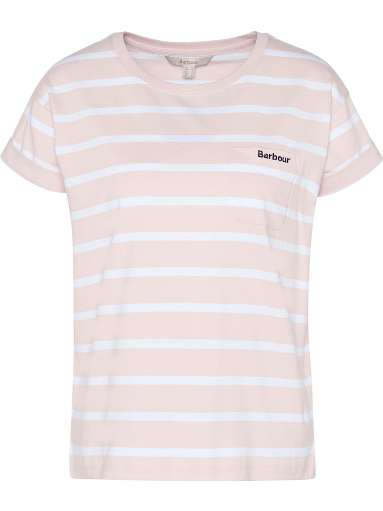 Barbour® Pink 100% Cotton Otterburn Stripe T-Shirt - Image 6 of 6