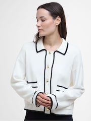 Barbour® White 100% Cotton Jasmine Knitted Cardigan - Image 2 of 7