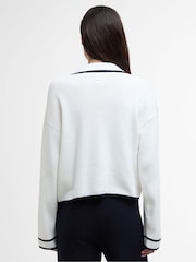 Barbour® White 100% Cotton Jasmine Knitted Cardigan - Image 3 of 7