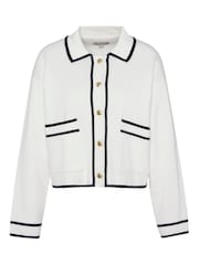 Barbour® White 100% Cotton Jasmine Knitted Cardigan - Image 7 of 7