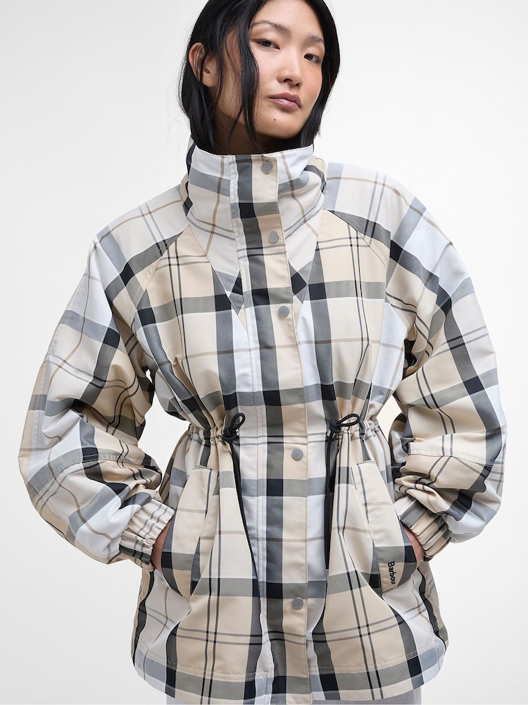 Barbour® Cream Suri Checked Showerproof Jacket - Image 1 of 6