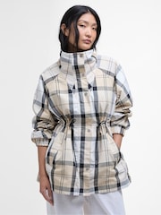 Barbour® Cream Suri Checked Showerproof Jacket - Image 3 of 6