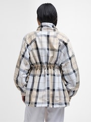 Barbour® Cream Suri Checked Showerproof Jacket - Image 4 of 6