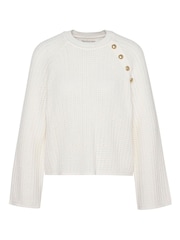 Barbour® White Angela Knitted 100% Cotton Jumper - Image 5 of 5