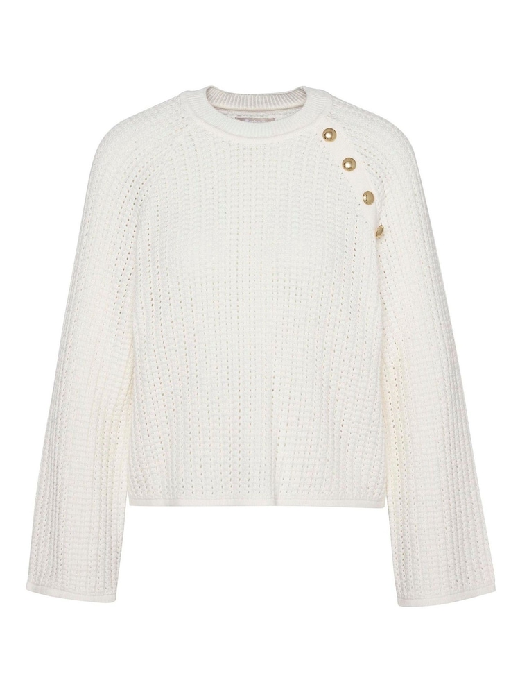 Barbour® White Angela Knitted 100% Cotton Jumper - Image 5 of 5