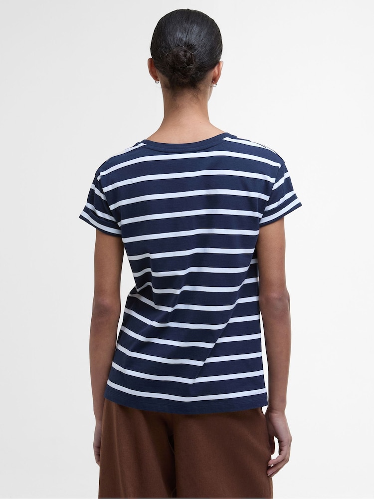 Barbour® Blue 100% Cotton Otterburn Stripe T-Shirt - Image 2 of 6