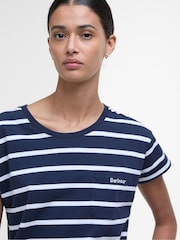 Barbour® Blue 100% Cotton Otterburn Stripe T-Shirt - Image 4 of 6