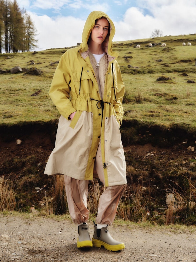 Barbour® Yellow Evie Showerproof Parka - Image 1 of 6