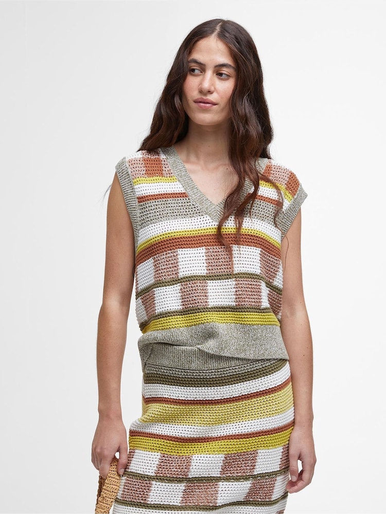Barbour® Maddie mouwloos gebreid vest van 100% katoen - Image 1 of 5