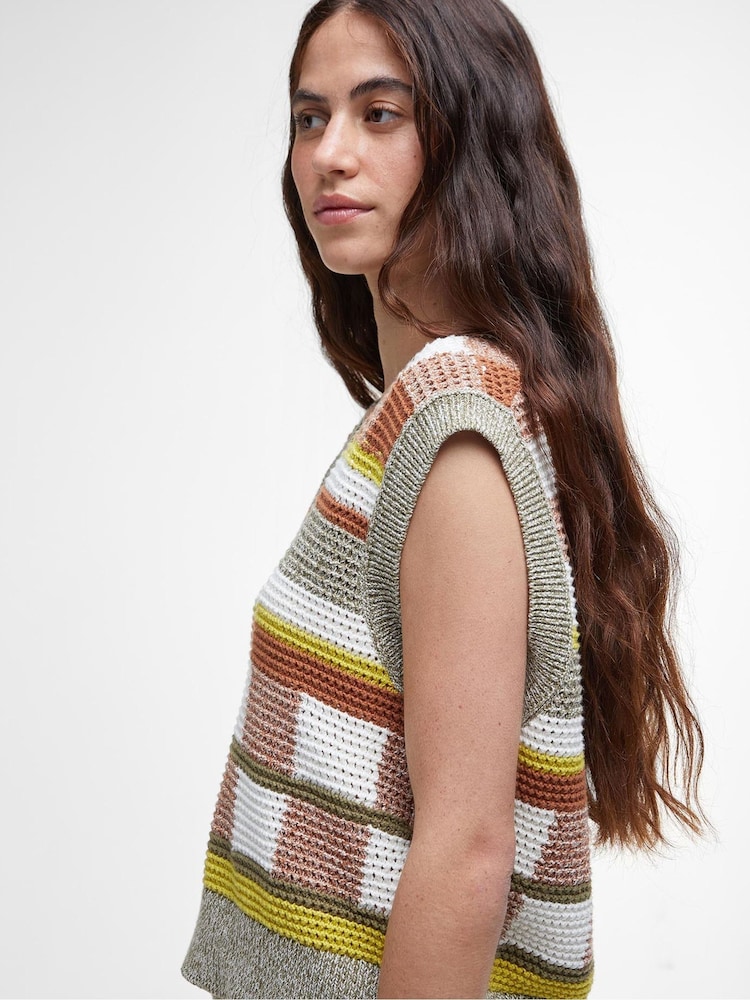 Barbour® Maddie mouwloos gebreid vest van 100% katoen - Image 3 of 5