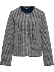 Barbour® Blue Gingham Check Monroe Quilt Jacket - Image 10 of 12
