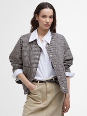 Barbour® Blue Gingham Check Monroe Quilt Jacket - Image 4 of 12