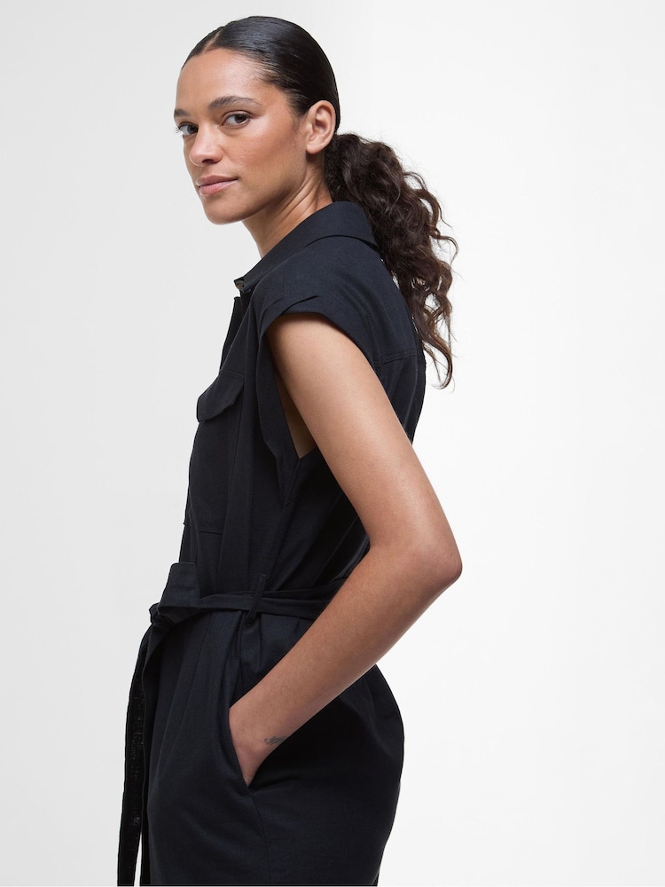 Barbour® Black Birdie Maxi Dress - Image 3 of 5