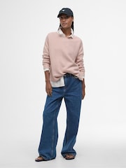 Barbour® Pink 100% Cotton Marine Jumper - Image 3 of 4