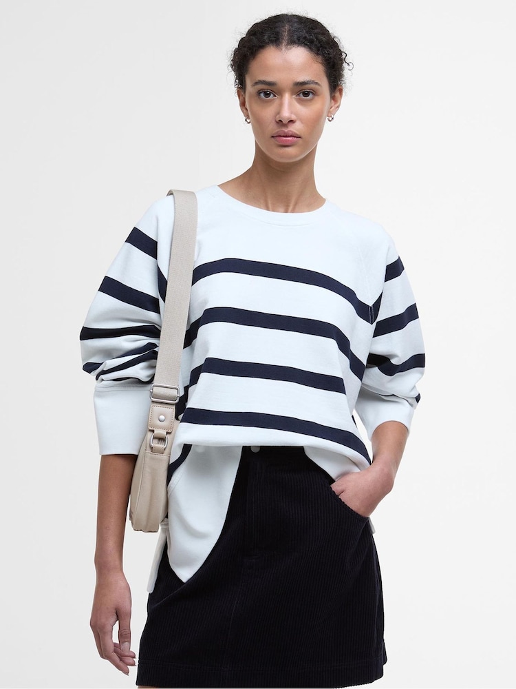 Barbour® White Delaney 100% Cotton Sweatshirt - Image 1 of 4