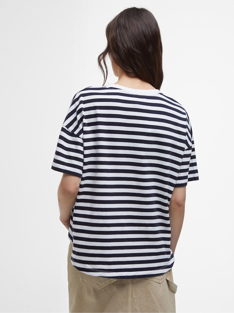 Barbour® Blue 100% Cotton Adria Stripe Top - Image 2 of 4 Barbour® Blue 100% Cotton Adria Stripe Top - Image 2 of 4