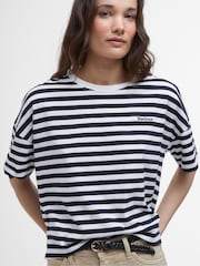 Barbour® Blue 100% Cotton Adria Stripe Top - Image 3 of 4
