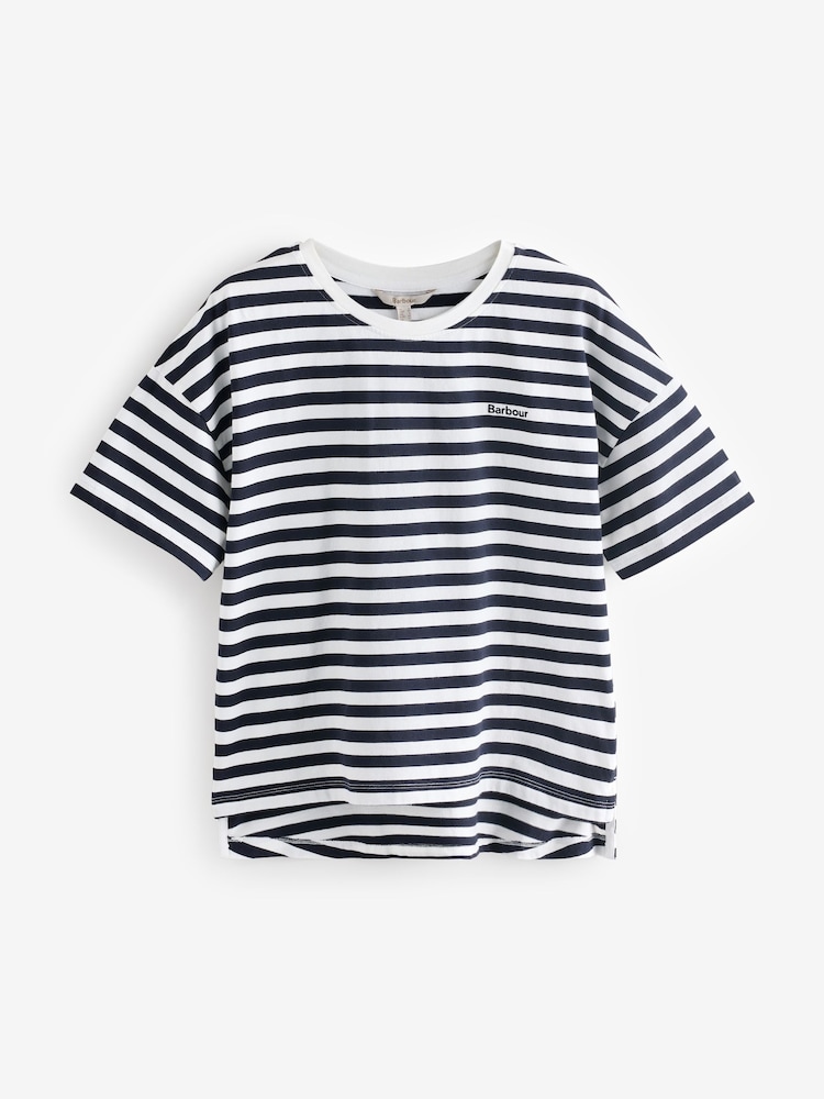 Barbour® Blue 100% Cotton Adria Stripe Top - Image 4 of 4