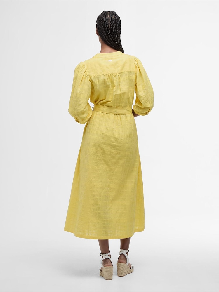 Barbour® Yellow Heidi Midi Dress - Image 2 of 5