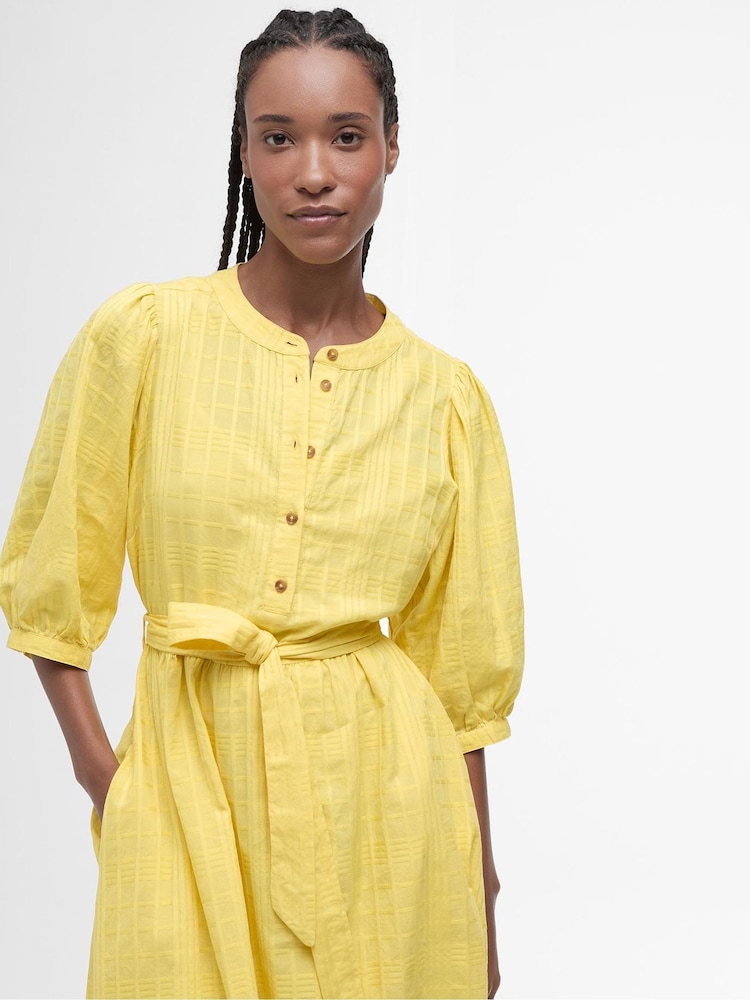 Barbour® Yellow Heidi Midi Dress - Image 3 of 5