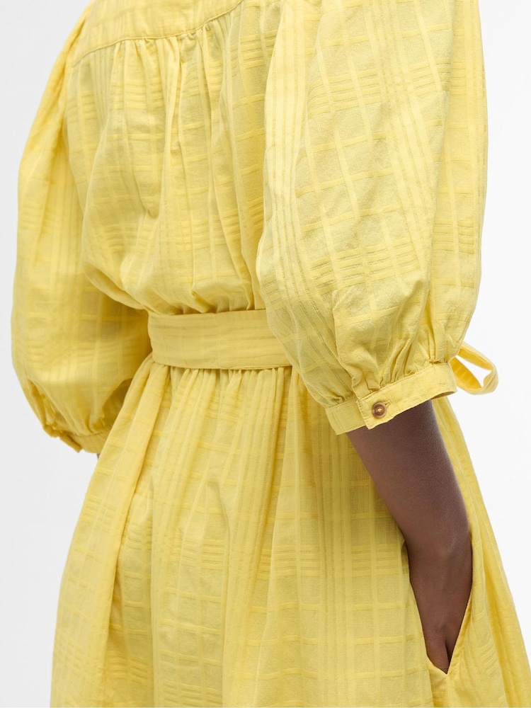 Barbour® Yellow Heidi Midi Dress - Image 4 of 5