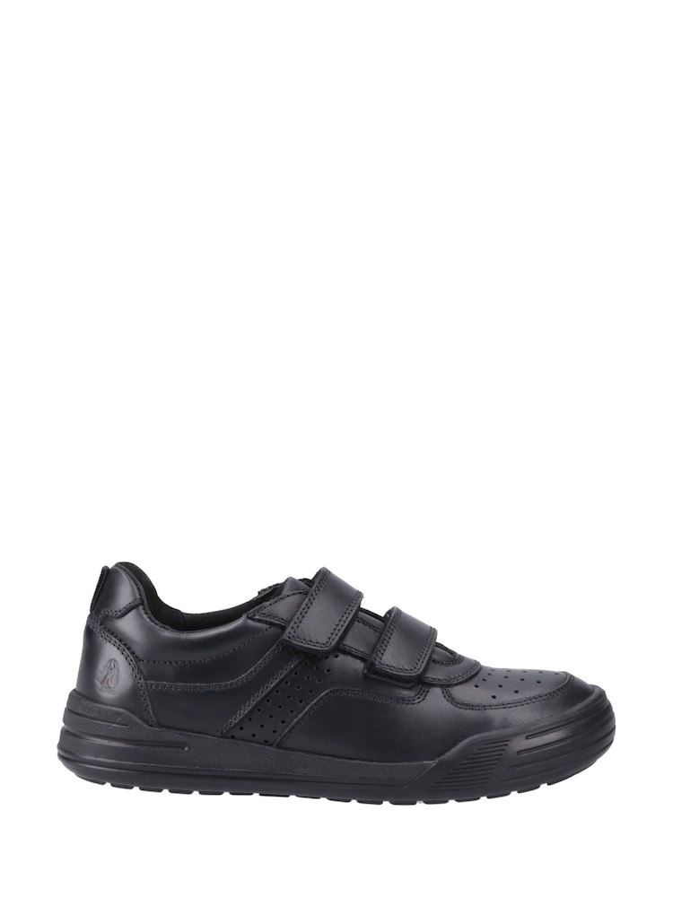 Hush Puppies Black Sully Touch Fastening Junior School Shoes - Image 1 of 4 Hush Puppies Black Sully Touch Fastening Junior School Shoes - Image 1 of 4