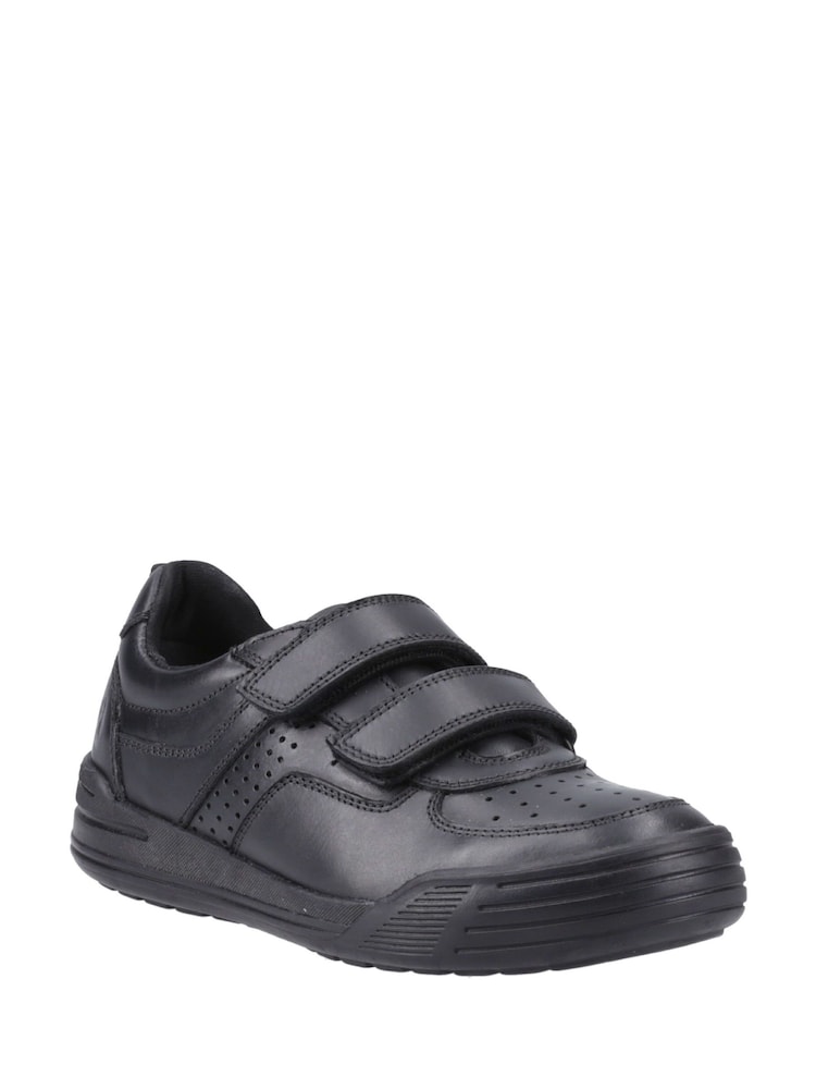 Hush Puppies Black Sully Touch Fastening Junior School Shoes - Image 2 of 4 Hush Puppies Black Sully Touch Fastening Junior School Shoes - Image 2 of 4