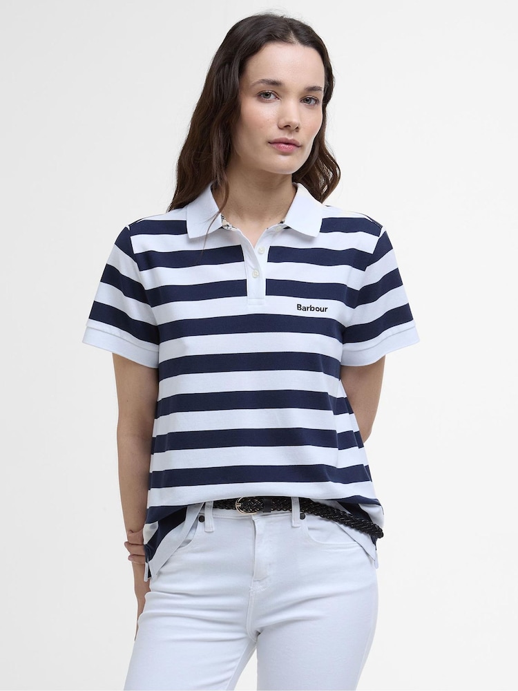 Barbour® Blue Ashbourne Stripe Polo Top - Image 1 of 8