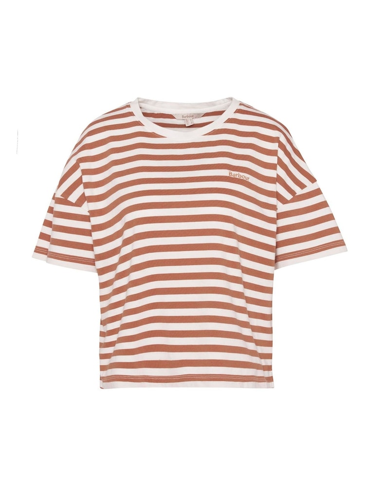 Barbour® Brown 100% Cotton Adria Stripe Top - Image 5 of 5