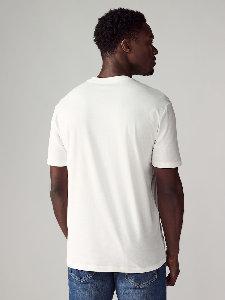 Armani Exchange Graphic Logo White 100% Cotton T-Shirt - Image 2 of 4