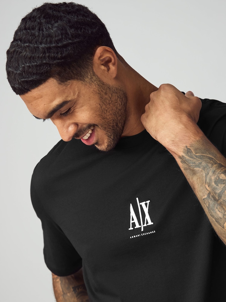 Armani Exchange Classic Logo Black T-Shirt - Image 3 of 4
