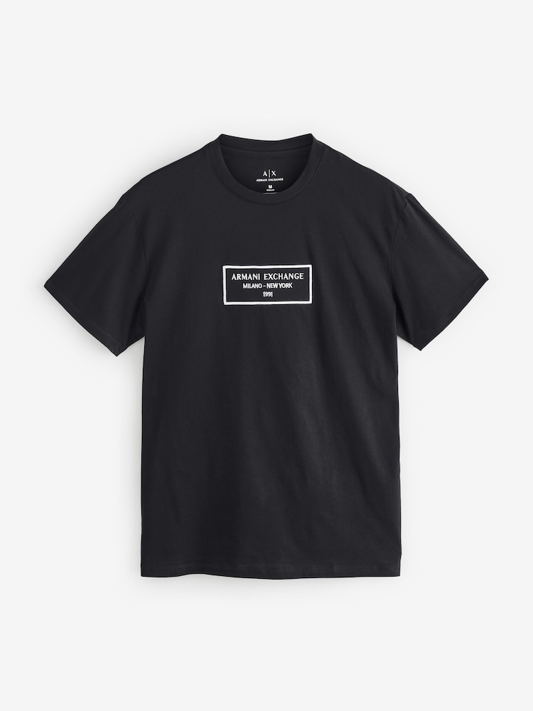 Черный - Футболка с принтом Armani Exchange - Image 4 of 4