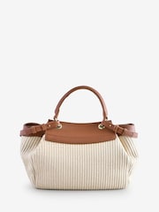 Armani Exchange Raffia Style Large Brown Bag - Image 3 of 6