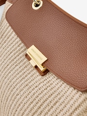 Armani Exchange Raffia Style Large Brown Bag - Image 4 of 6
