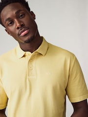 أصفر ـ قميص بولو قطن بتصميم كلاسيكي من Armani Exchange - صورة 3 من 4