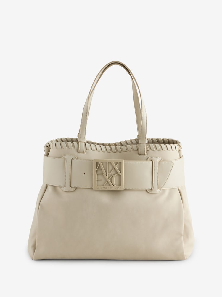 Armani Exchange Cream  Large Shopping Bag - Image 1 of 5