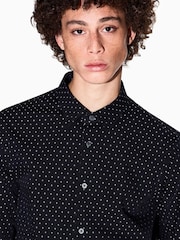 Armani Exchange Logo Print Blue 100% Cotton Shirt - Image 3 of 6