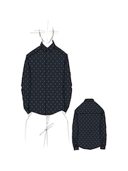 Armani Exchange Logo Print Blue 100% Cotton Shirt - Image 6 of 6